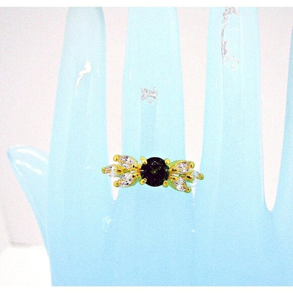 Womens 925 European American Artificial Emerald Zircon Gemstone Fashion Ring 8 - Picture 4 of 8